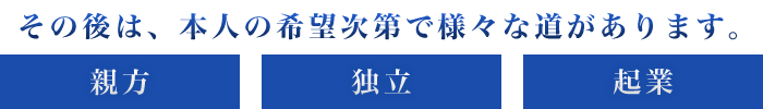 その後は、本人の希望次第で様々な道があります